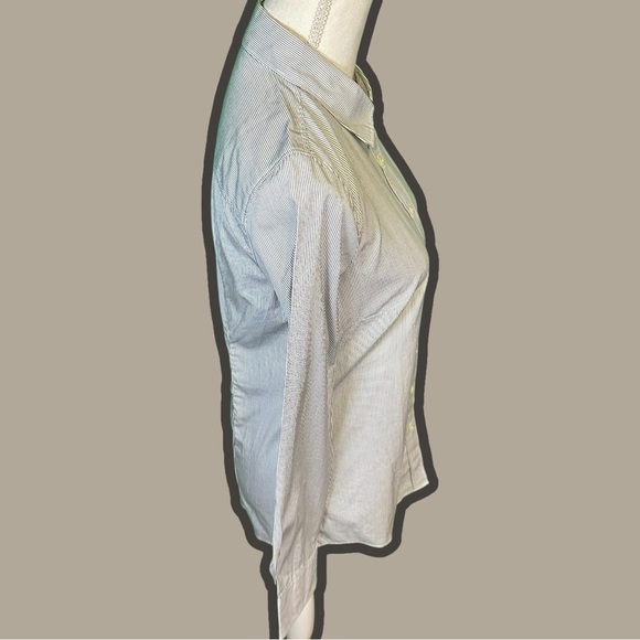 NWT J. Crew Factory Haberdashery Blue & White ‘Striped Classic Button-Up Shirt’ - Picture 10 of 13